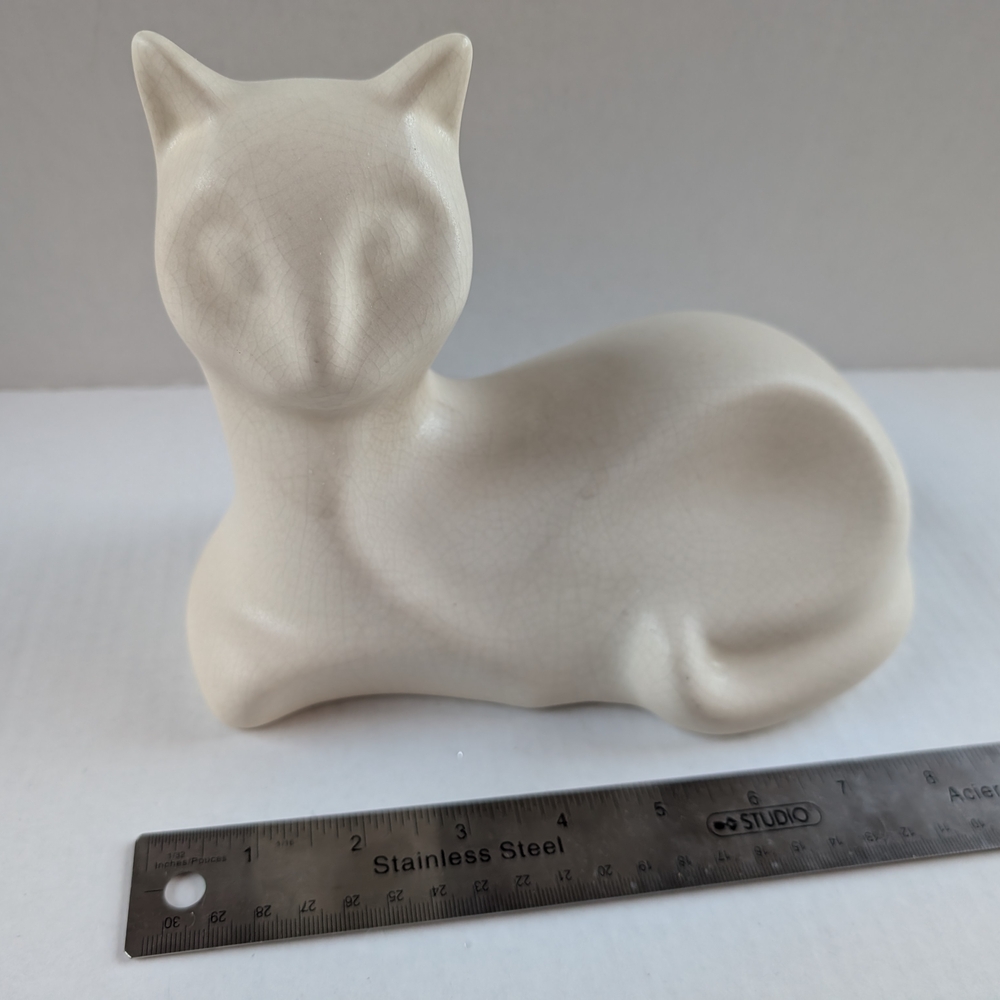 Elegant Cream Cat Figurine